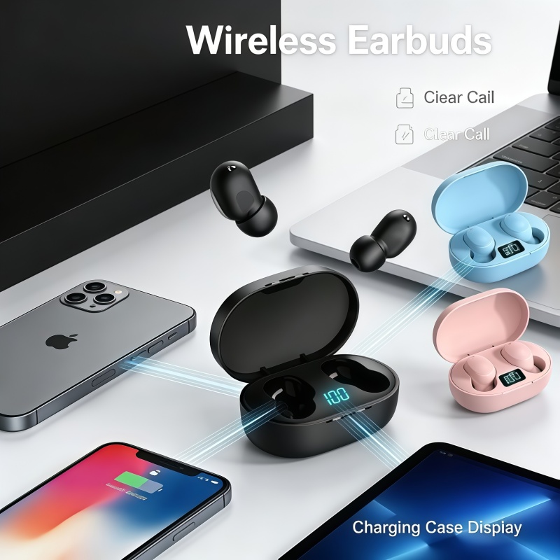 Bluetooth Headset On Ear - Słuchawki Bluetooth TWS E6S 2026, bezprzewodowe