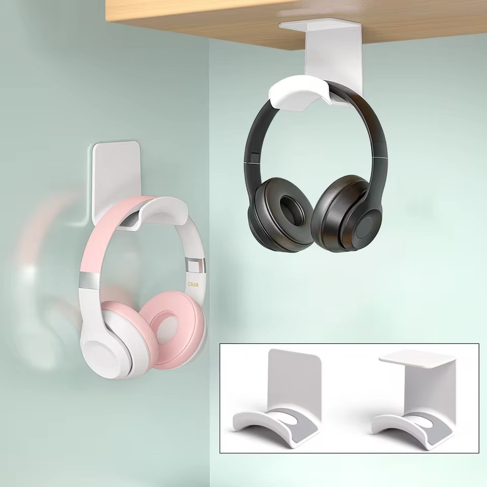 Headphone Stand Desk - Uniwersalny samoprzylepny plastikowy uchwyt na słuchawki