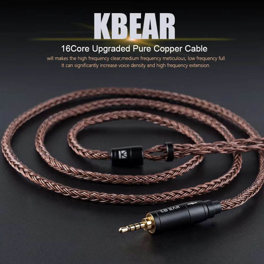 In Ear Monitor Iem - KBEAR 16-rdzeniowy 2-pinowy kabel słuchawkowy IEM,