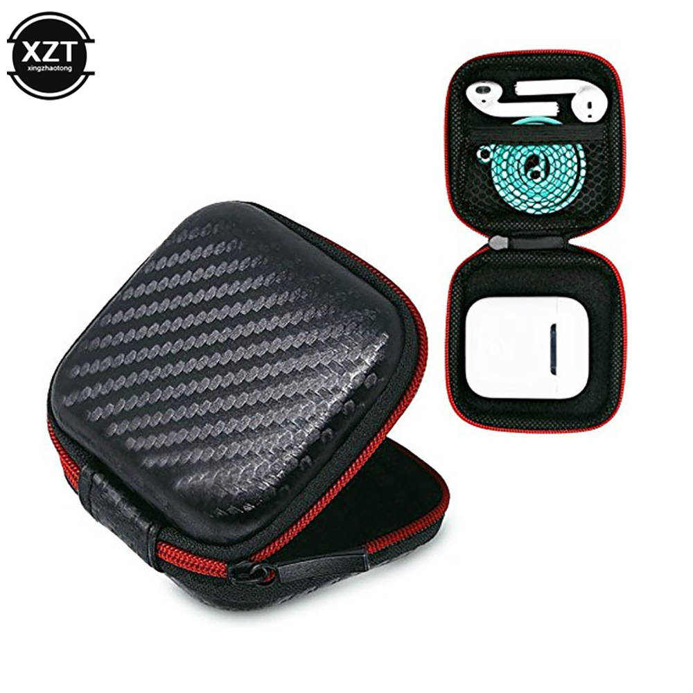 Headphone Case Hard - Torba na słuchawki Mini Zipper Square